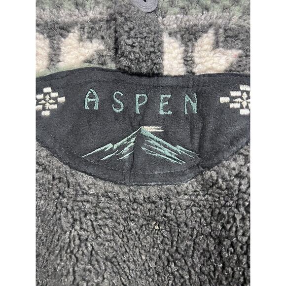 VINTAGE Aztec Fleece Size XL Aspen Embroidered 1/4 Zip Outdoor Hiking - Picture 8 of 8